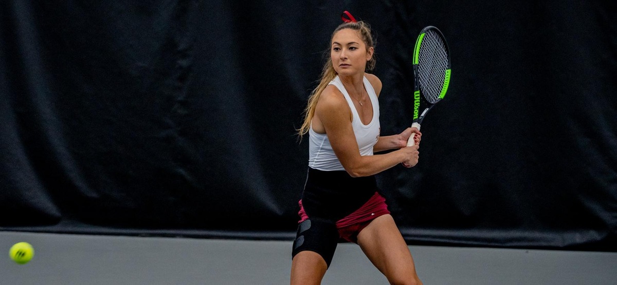 Catherine Allen came through with a 7-5, 3-6, 7-5 win for the clinching point (photo courtesy of ITA)