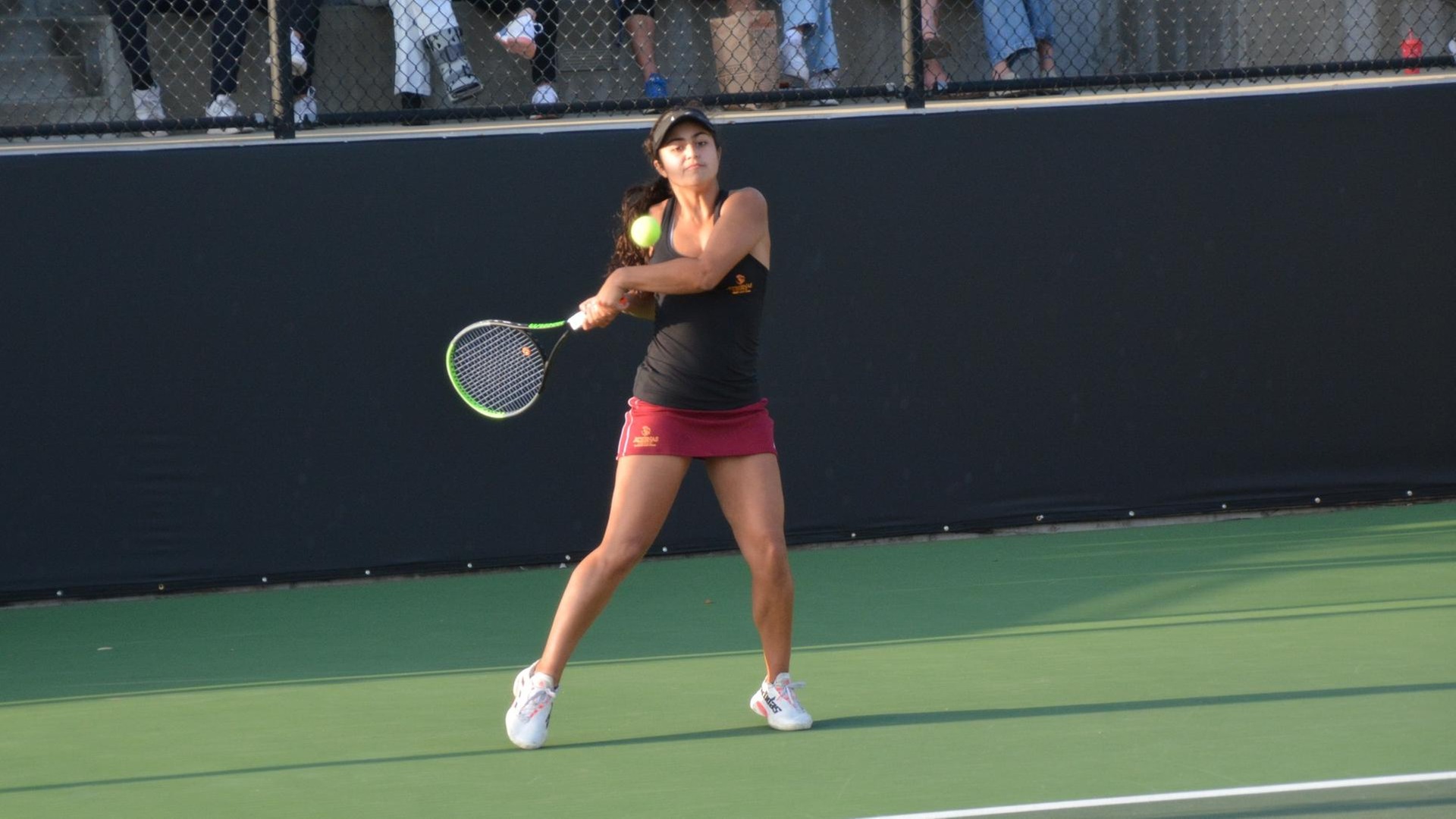Sarah Bahsoun was a straight-set winner in singles for CMS