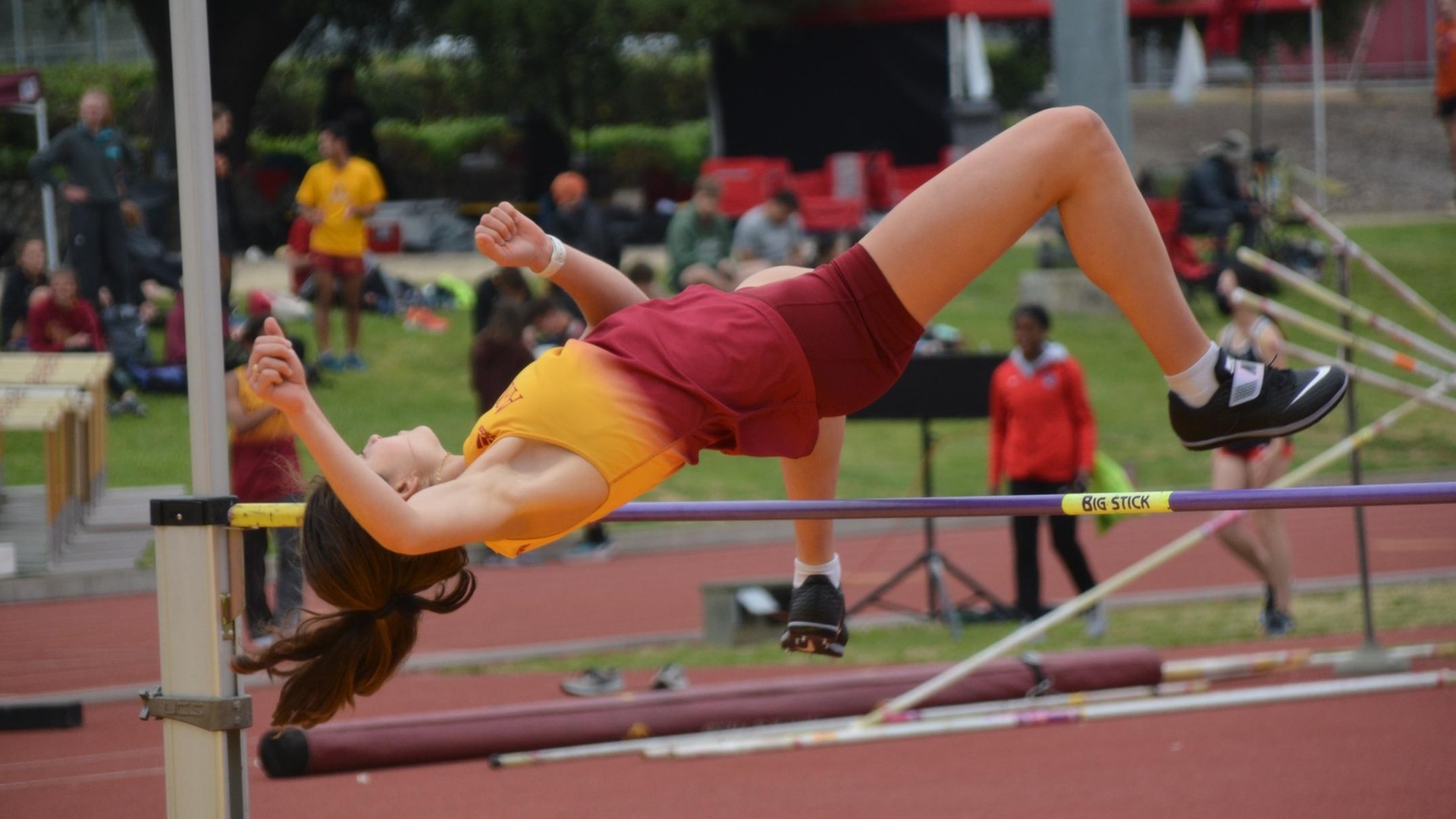 Caroline Del Vecchio finished first in the high jump, as well as the 100 and 400 hurdles