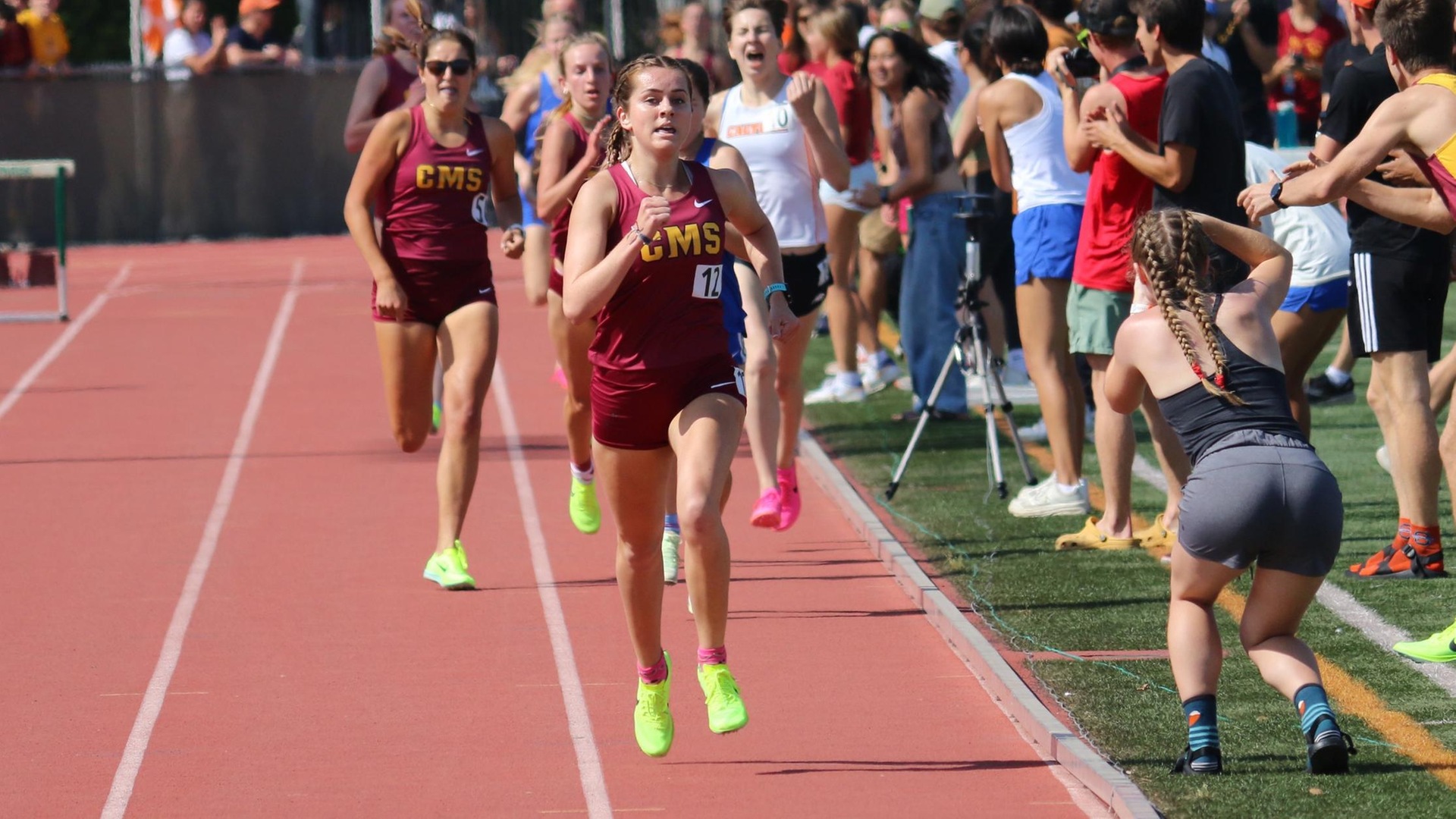 Riley Capuano on her way to winning the SCIAC 1500 meter title