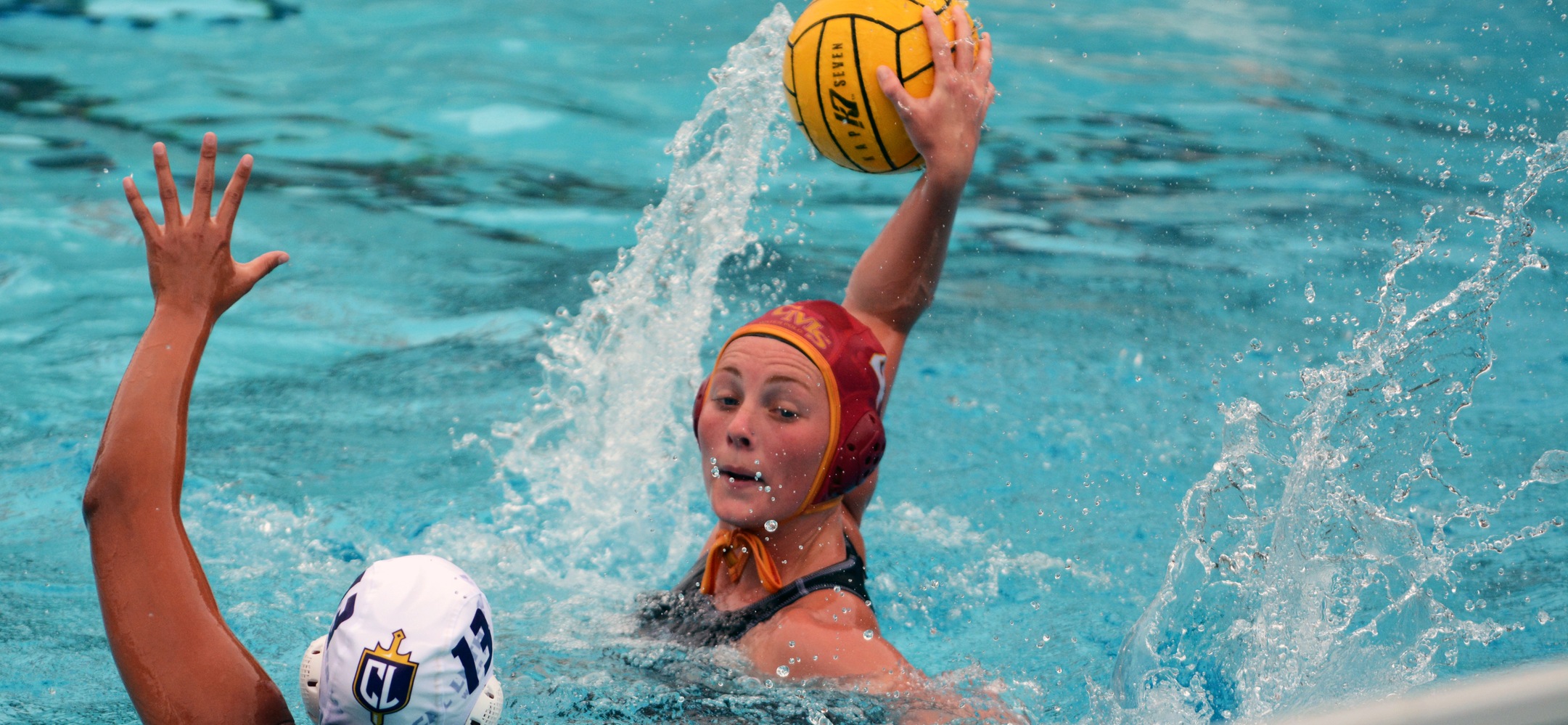 Aracelia Aldrete fires home one of her two goals on the day in a 7-6 defeat to Cal Lutheran.
