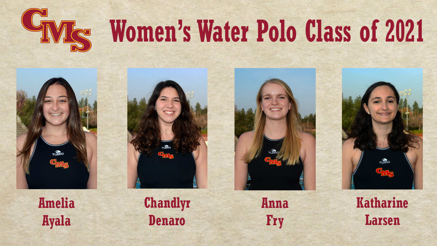 Head Shots of the CMS Women's Water Polo Class of 2021