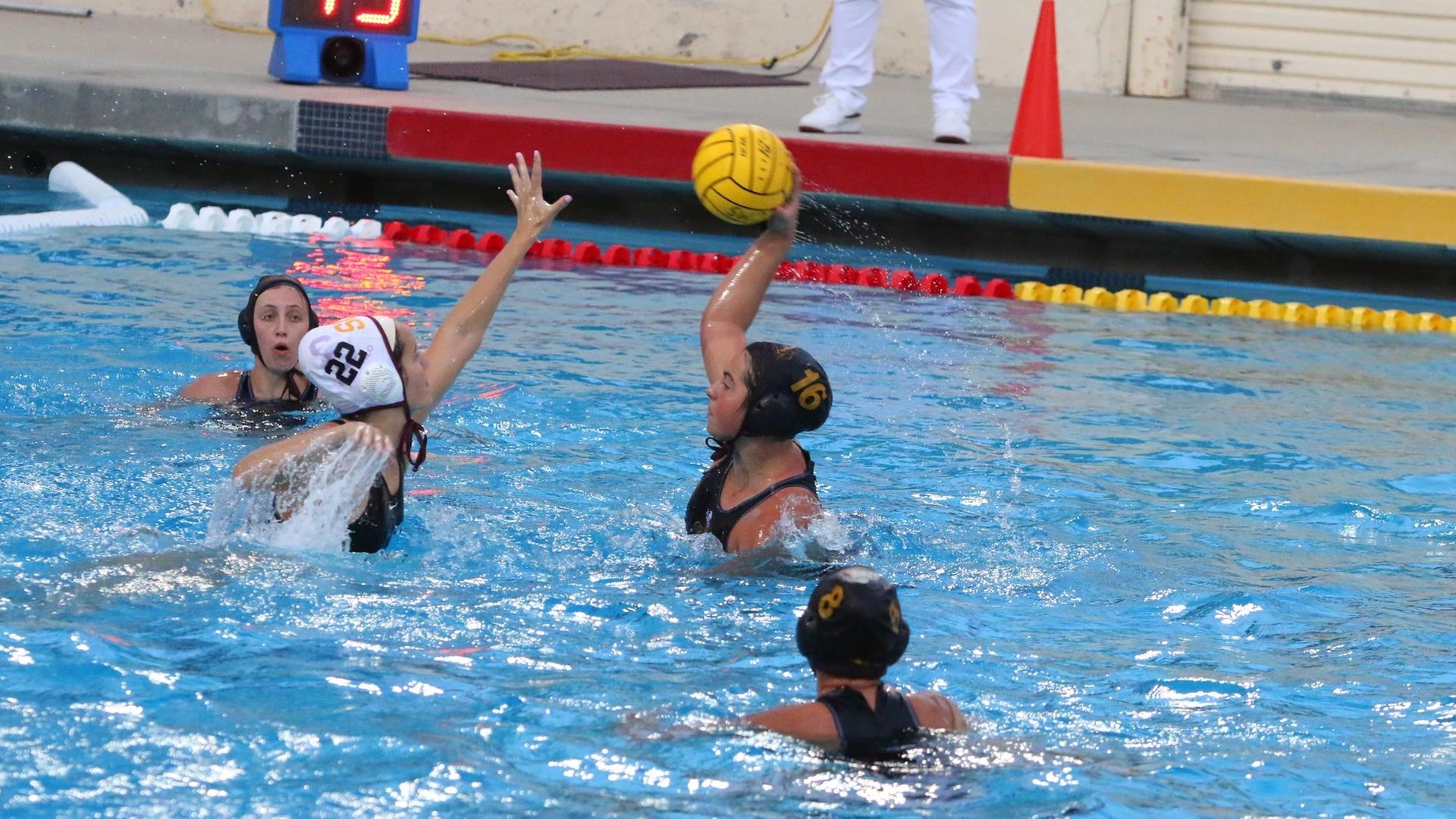 Isabel Del Villar scores one of her two goals against USC