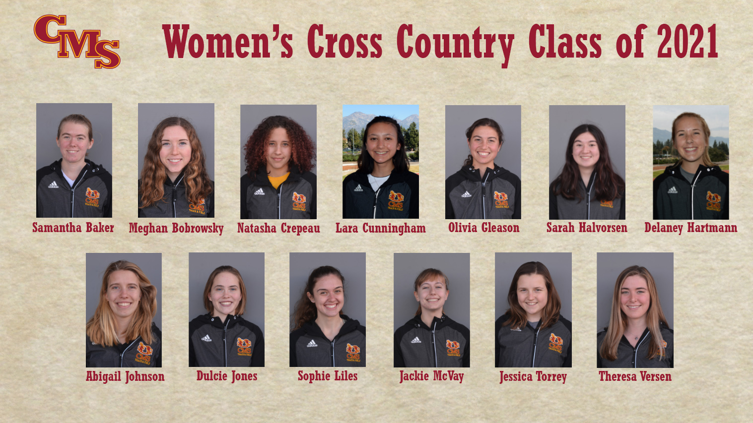 Head Shots of CMS Women's Cross Country Class of 2021