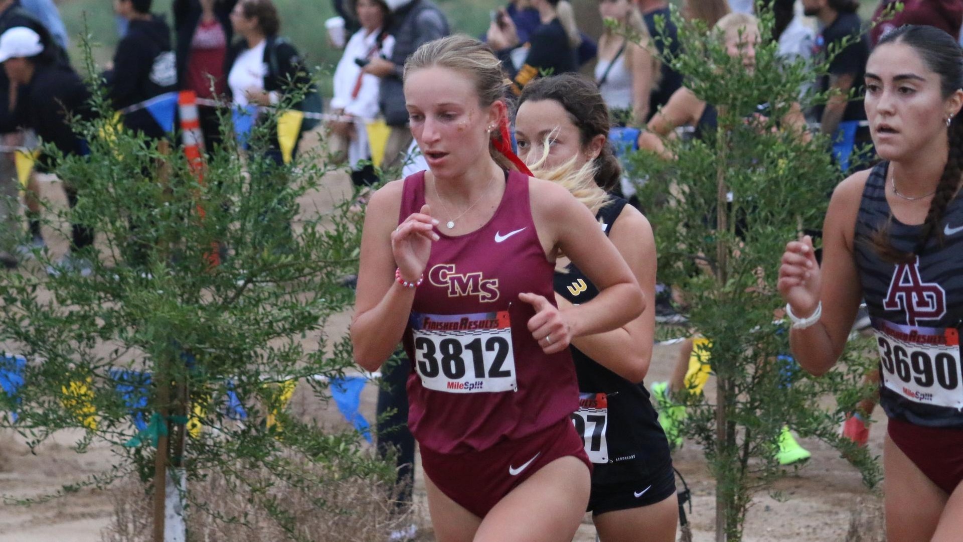 Angie Gushue was 16th as one of five CMS scorers (photo by Christian Campbell)